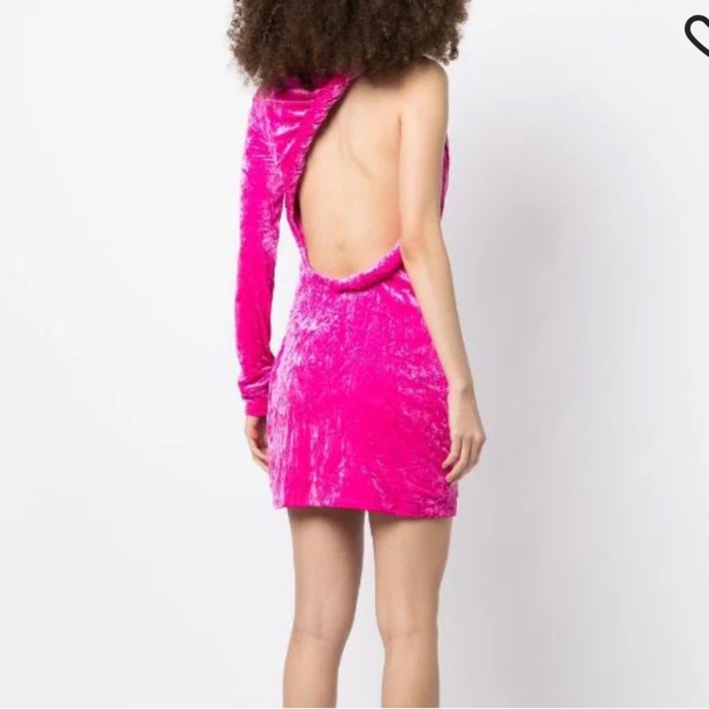 Versace Rolled Velvet Pink Mini Dress